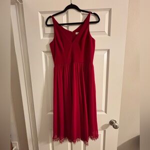 Dress the Population Vibrant Red Midi Dress